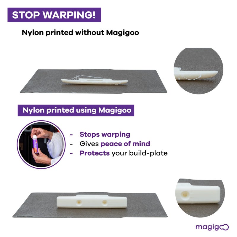 Magigoo  MPA2019 3D Printer Adhesive Glue for Nylon Filaments - Long-Lasting and Reduces Warping on Flex Plate, Glass, PEI, Buildtak & Kapton - 3D Printing Accessories, Supplies, and Materials (50mL) - Image 4